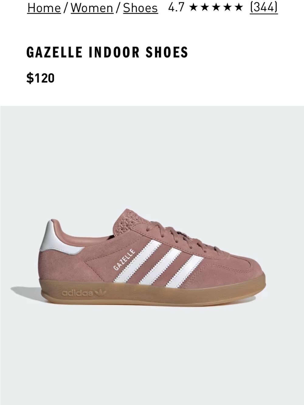 NWT Adidas GAZELLE INDOOR SHOES blush pink